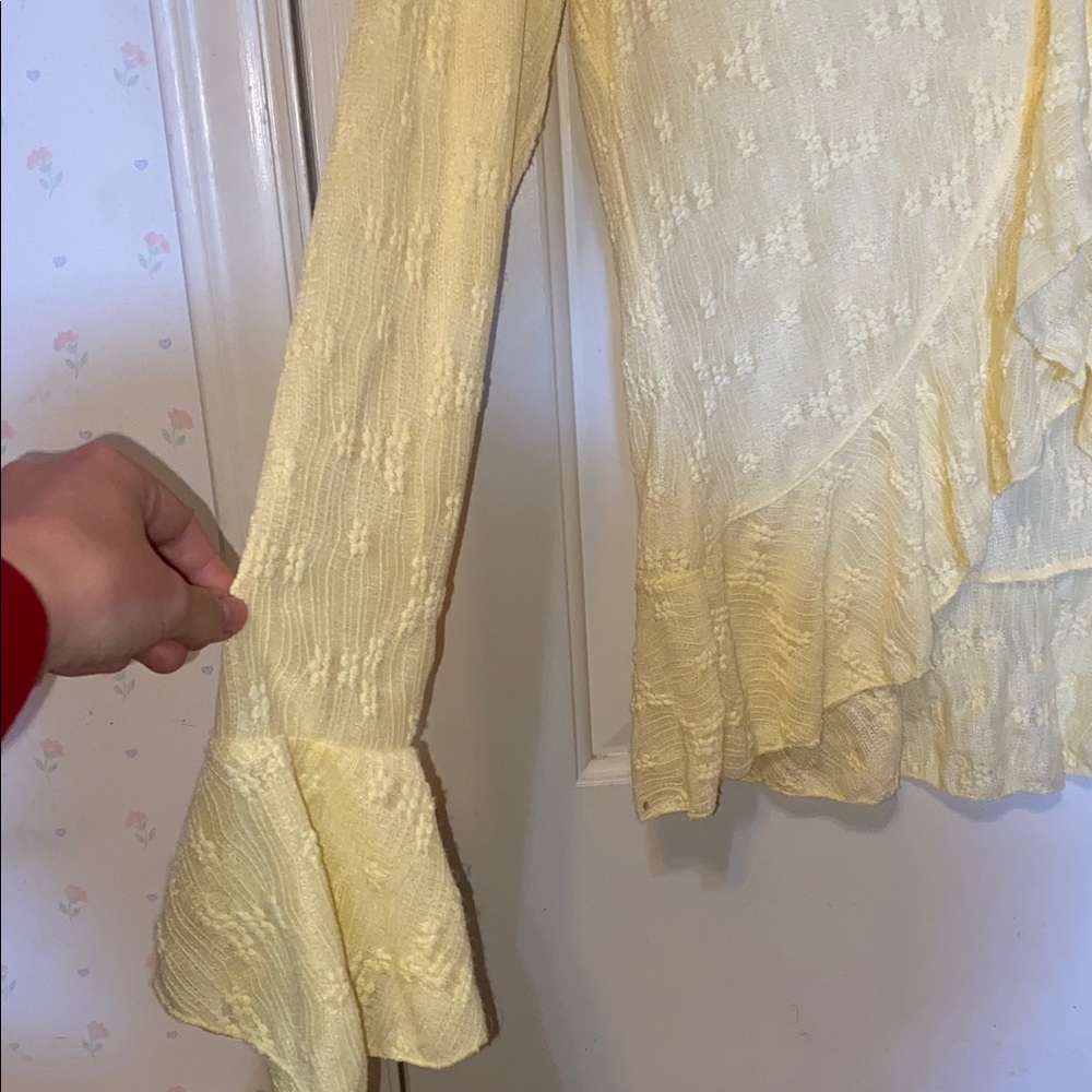 Altar'd State Soft Yellow Ruffle Blouse - Picture 4 of 6